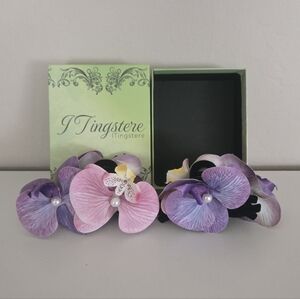 ITingstere Orchid Floral Hair Claw Clips - Pink & Purple